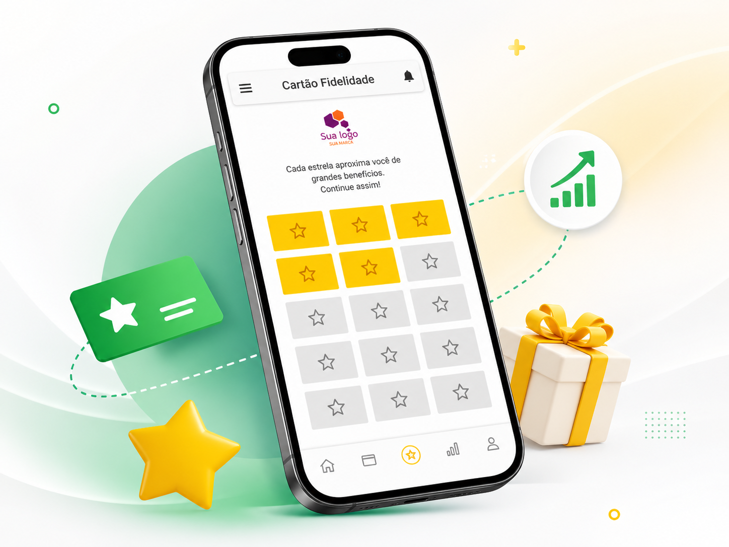 Tela do aplicativo de cartão fidelidade digital para o cliente